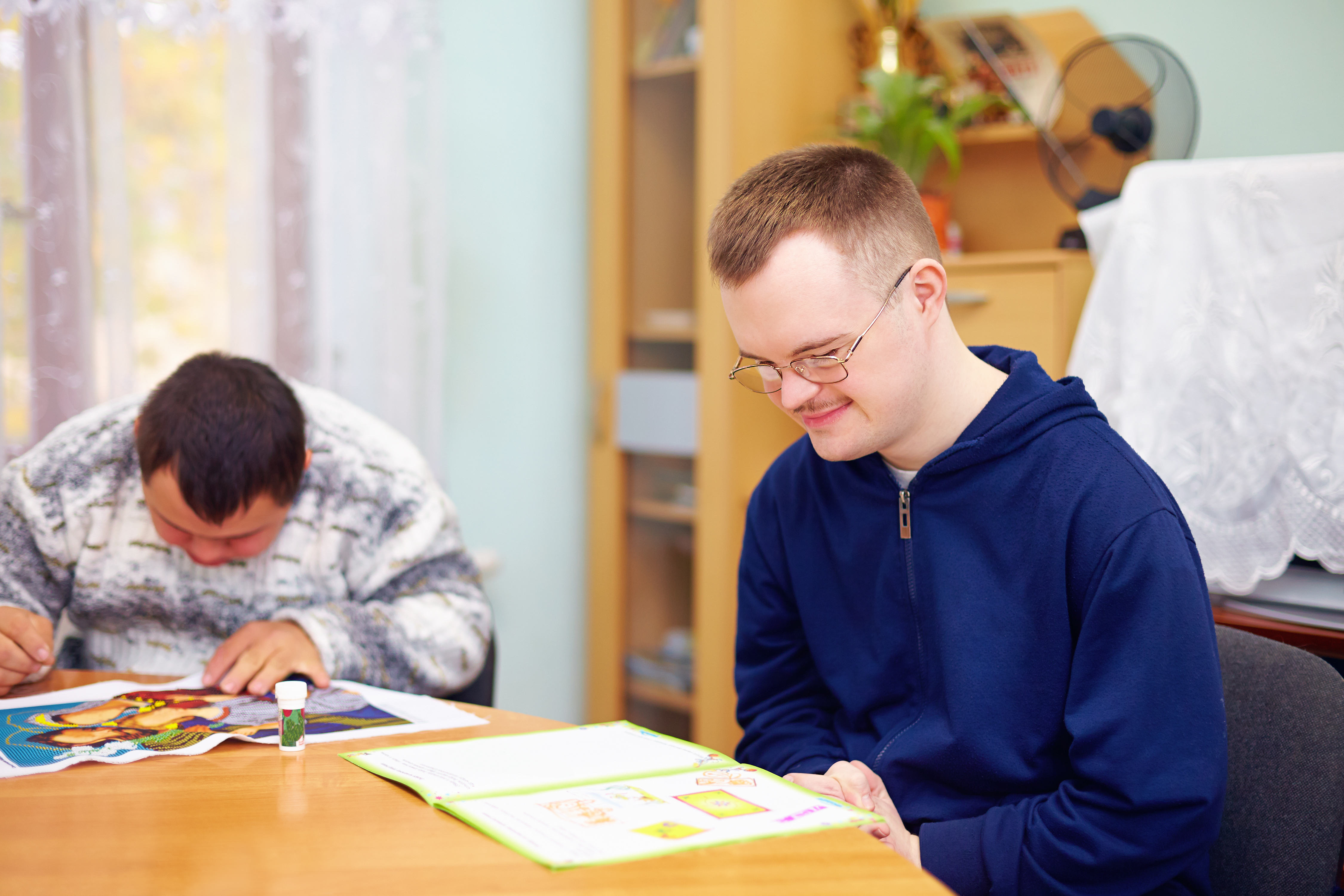 Teenage boy with Downs Syndrome
